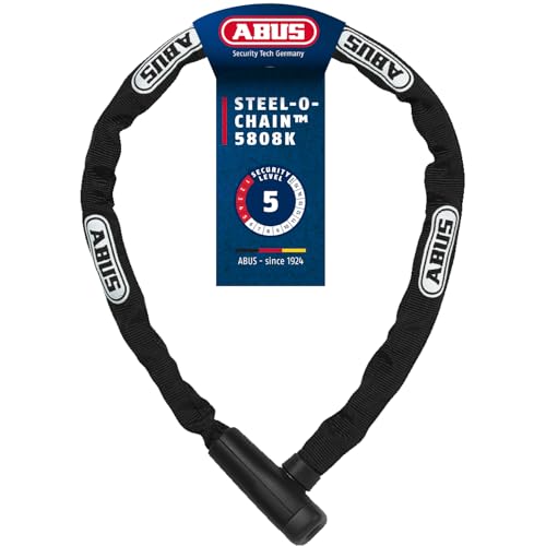 ABUS Kettenschloss Steel-O-Chain 5805K – Fahrradschloss aus Stahl – ABUS-Sicherheitslevel 5 – 75 cm – Schwarz von ABUS