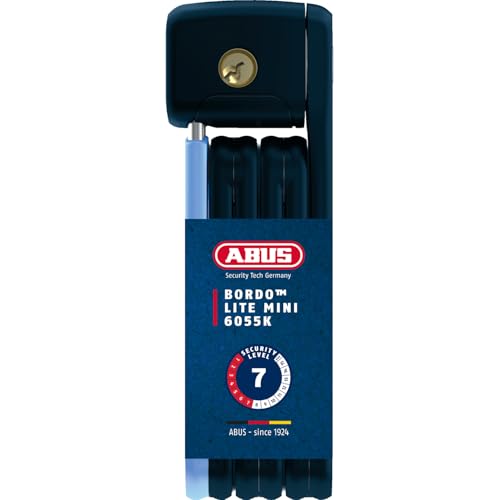 ABUS Faltschloss Bordo Lite Mini 6055/60 - Extra-leichtes Fahrradschloss aus Spezialstahl - ABUS-Sicherheitslevel 7 - 60 cm - Dunkelblau-Hellblau von ABUS