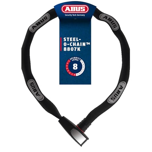 ABUS Kettenschloss Steel-O-Chain 8807K – Flexibles Fahrradschloss aus gehärtetem Stahl – ABUS-Sicherheitslevel 8-110 cm - Schwarz von ABUS