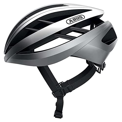 ABUS Rennradhelm Aventor - Fahrradhelm für professionellen Radsport - gute Ventilationseigenschaften - für Damen und Herren - Silber, Größe S von ABUS