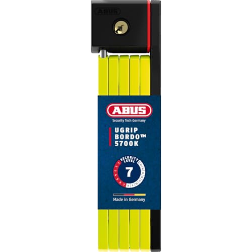 ABUS Faltschloss Bordo uGrip 5700K SH mit Halterung - Fahrradschloss mit 5 mm starken Stäben - ABUS-Sicherheitslevel 7-80 cm - Hellgrün ABUS Faltschloss Bordo uGrip 5700K SH mit Halterung - Fahrradschloss mit 5 mm starken Stäben - ABUS-Sicherheitslevel 7-80 cm - Hellgrün von ABUS