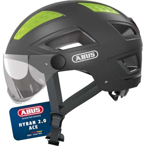 ABUS Stadthelm Hyban 2.0 ACE - Fahrradhelm mit Visier, Licht und ABS-Hartschale - für Damen und Herren - Grau (titan), Größe M ABUS Stadthelm Hyban 2.0 ACE - Fahrradhelm mit Visier, Licht und ABS-Hartschale - für Damen und Herren - Grau (titan), Größe M von ABUS