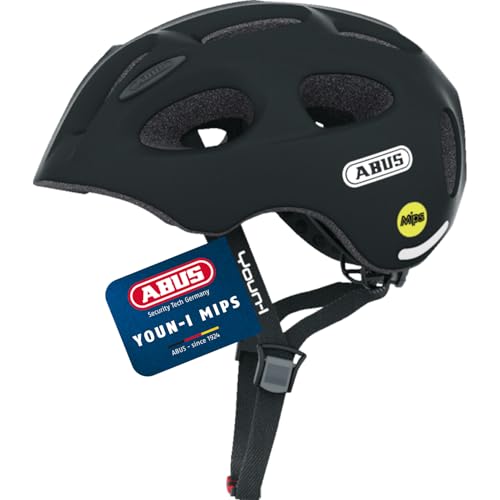 ABUS Kinderhelm Youn-I MIPS - Fahrradhelm mit Licht, Reflektoren und Aufprallschutz (MIPS) - für Mädchen und Jungen - Schwarz Matt, Größe S ABUS Kinderhelm Youn-I MIPS - Fahrradhelm mit Licht, Reflektoren und Aufprallschutz (MIPS) - für Mädchen und Jungen - Schwarz Matt, Größe S von ABUS