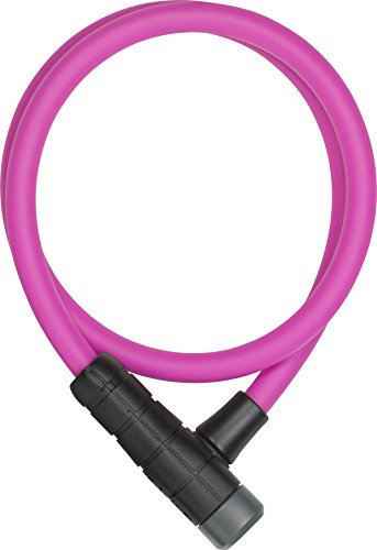 ABUS Kabelschloss Primo 5412K/85/12 - Fahrraschloss aus 12 mm starkem Stahlkabel Sicherheitslevel 3-85 cm - Pink von ABUS