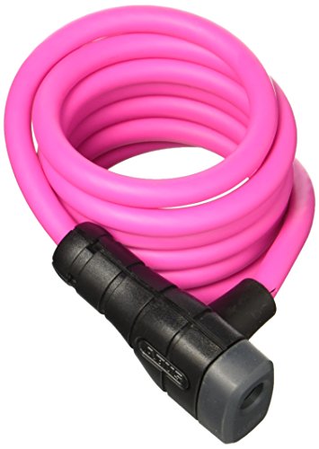 ABUS Spiralkabelschloss Primo 5510K/180 + SCMU-Halterung - Fahrradschloss aus 10 mm starkem, flexiblem Kabel Sicherheitslevel 3-180 cm - Pink von ABUS