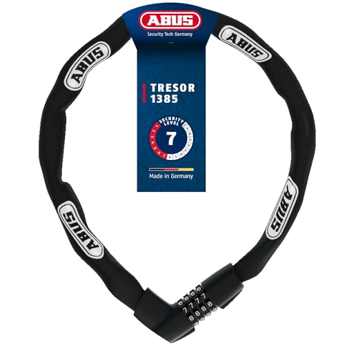 ABUS Kettenschloss Tresor 1385 – Zahlenschloss aus gehärtetem Stahl – 7 mm starke Vierkantkette – ABUS-Sicherheitslevel 7 – 110 cm – Schwarz ABUS Kettenschloss Tresor 1385 – Zahlenschloss aus gehärtetem Stahl – 7 mm starke Vierkantkette – ABUS-Sicherheitslevel 7 – 110 cm – Schwarz von ABUS