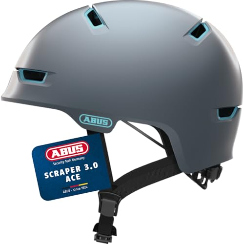 ABUS Stadthelm Scraper 3.0 ACE - Robuster Fahrradhelm für den Stadtverkehr - für Damen und Herren - Grau/Blau, Größe M ABUS Stadthelm Scraper 3.0 ACE - Robuster Fahrradhelm für den Stadtverkehr - für Damen und Herren - Grau/Blau, Größe M von ABUS