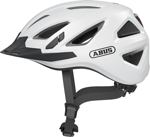 ABUS Stadthelm Urban-I 3.0 - Fahrradhelm mit Rücklicht, Schirm und Magnetverschluss - für Damen und Herren - Weiß, Größe M ABUS Stadthelm Urban-I 3.0 - Fahrradhelm mit Rücklicht, Schirm und Magnetverschluss - für Damen und Herren - Weiß, Größe M von ABUS