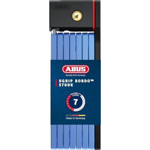 ABUS Faltschloss Bordo uGrip 5700K SH mit Halterung - Fahrradschloss mit 5 mm starken Stäben - ABUS-Sicherheitslevel 7-100 cm - Blau von ABUS