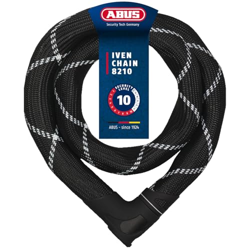ABUS Kettenschloss Iven Chain 8210 – Fahrradschloss aus gehärtetem Stahl – mit Kunstfaserummantelung – ABUS-Sicherheitslevel 10 – 140 cm – Schwarz ABUS Kettenschloss Iven Chain 8210 – Fahrradschloss aus gehärtetem Stahl – mit Kunstfaserummantelung – ABUS-Sicherheitslevel 10 – 140 cm – Schwarz von ABUS