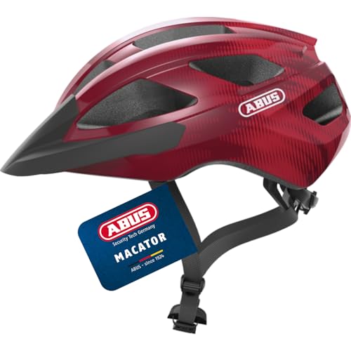 ABUS Rennradhelm Macator - sportiver Fahrradhelm für Einsteiger - auch für Zopfträger/-innen - für Damen und Herren - Bordeauxrot, Größe S ABUS Rennradhelm Macator - sportiver Fahrradhelm für Einsteiger - auch für Zopfträger/-innen - für Damen und Herren - Bordeauxrot, Größe S von ABUS