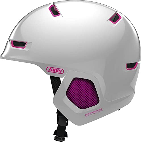 ABUS Stadthelm Scraper 3.0 ERA - Robuster Fahrradhelm inkl. Ohrenwärmer für den Winter - für Damen und Herren - Weiß/Pink, Größe M von ABUS