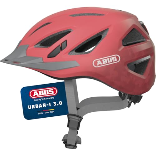 ABUS Stadthelm Urban-I 3.0 - Fahrradhelm mit Rücklicht, Schirm und Magnetverschluss - für Damen und Herren - Koralle, Größe S (51-55 cm) ABUS Stadthelm Urban-I 3.0 - Fahrradhelm mit Rücklicht, Schirm und Magnetverschluss - für Damen und Herren - Koralle, Größe S (51-55 cm) von ABUS