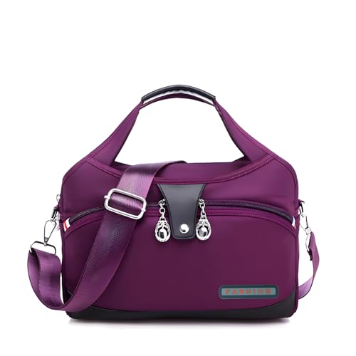 Accrue Beautifuldeer Anti Theft Handbag,Women's Fashion Anti-Theft Handbag,Crossbody Bag,Casual Waterproof Shoulder Bag, Oxford Cloth Satchel,Zipper Multi-Layer (Purple) von Accrue