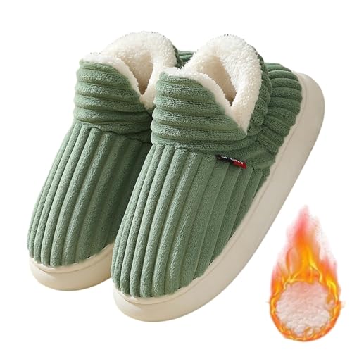 Accrue Winter Cloud Slippers, Women Men Winter Warm Fluffy Slippers,Non-Slip Slip On Slippers,Thick Sole Anti-Skid Cozy Plush House Slides (EU 36-37,Green) von Accrue