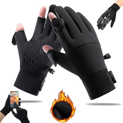 Dodorado Gloves,Winter Thermal Ski Gloves Touchscreen Waterproof Snow for Women Men,Winter Cycling Thermo Gloves Touch Screen for Running,Texting (Black-D,Medium) von Accrue