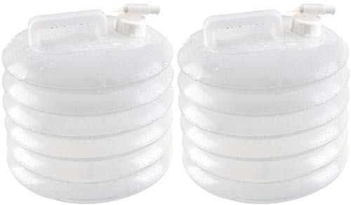 AceCamp 2 x Wasserspender Faltkanister, Wasserkanister mit Hahn, Wassertank, Wasserbehälter, Kanister, Doppelpack, 15 Liter von AceCamp