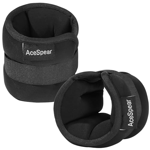 AceSpear Gewichtsmanschetten Gewichte für Beine und Arme für Damen und Herren 2 * 0,5kg / 2 * 1kg / 2 * 1,5kg / 2 * 2kg / 2 * 3kg Fußgewichte Gewichte Laufen Fitnessstudio (1kg x 2) von AceSpear