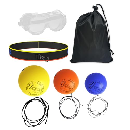 Aceirropy Schlagreflexball, Boxreflexball-Set | Multifunktionaler Box-Reflexball für Anfänger,Boxer-Trainingsgerät mit Stirnband, lustiges Trainingszubehör für Anfänger von Aceirropy