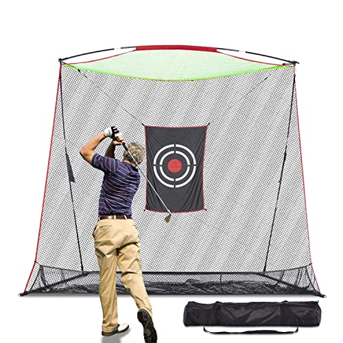 Achda Golfnetz -Golfübungnetz- 3x2.4m Z-förmiges Golf-schlagnetze für Indoor & Outdoor, Robust und Langlebig, Automatisches Ballrücklaufsystem, Inklusive Stilles und Zieltuch. von Achda