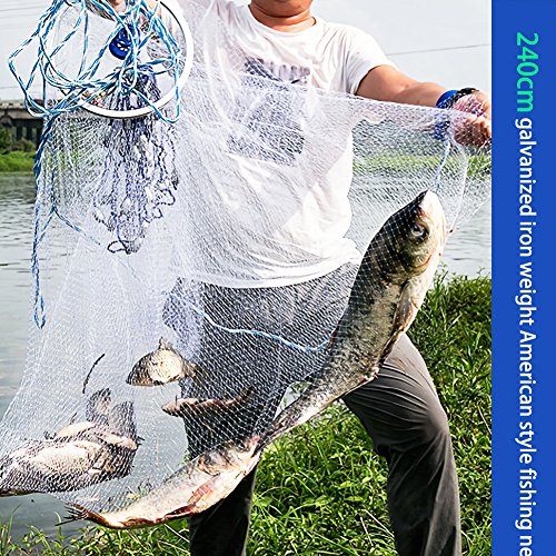Wurfnetz,Acogedor Starkes Nylon-Monofilament 0.5 Finger kleines Mesh Fischernetz mit 12m Handschnur Wurfnetz,Acogedor Starkes Nylon-Monofilament 0.5 Finger kleines Mesh Fischernetz mit 12m Handschnur von Acogedor