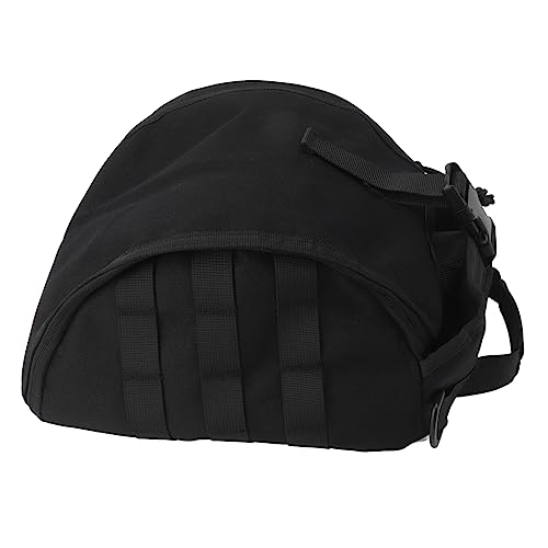Acouto Nylon-Helmtasche, Großes Fassungsvermögen, Verstellbarer Riemen, Gepolsterter Innenraum, 1000D-Stoff, Geeignet für Outdoor-Camping, Wandern (Black) von Acouto