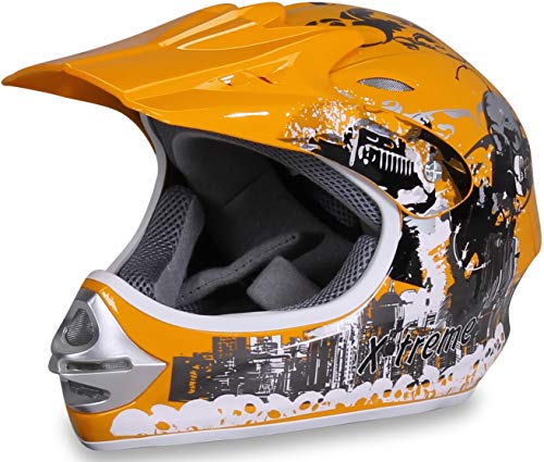 Actionbikes Motors Motorradhelm X-Treme Kinder Cross Helme Sturzhelm Schutzhelm Helm für Motorrad Kinderquad und Crossbike (X-Large) von Actionbikes Motors