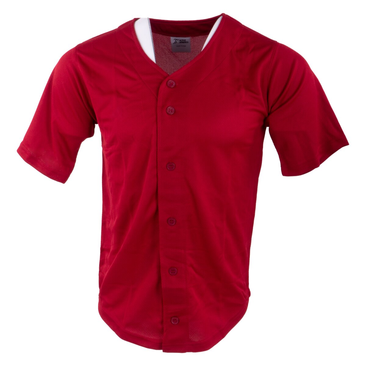 Active Athletics Baseball Jersey, Full Button Jersey - rot Gr.XL Active Athletics Baseball Jersey, Full Button Jersey - rot Gr.XL von Active Athletics
