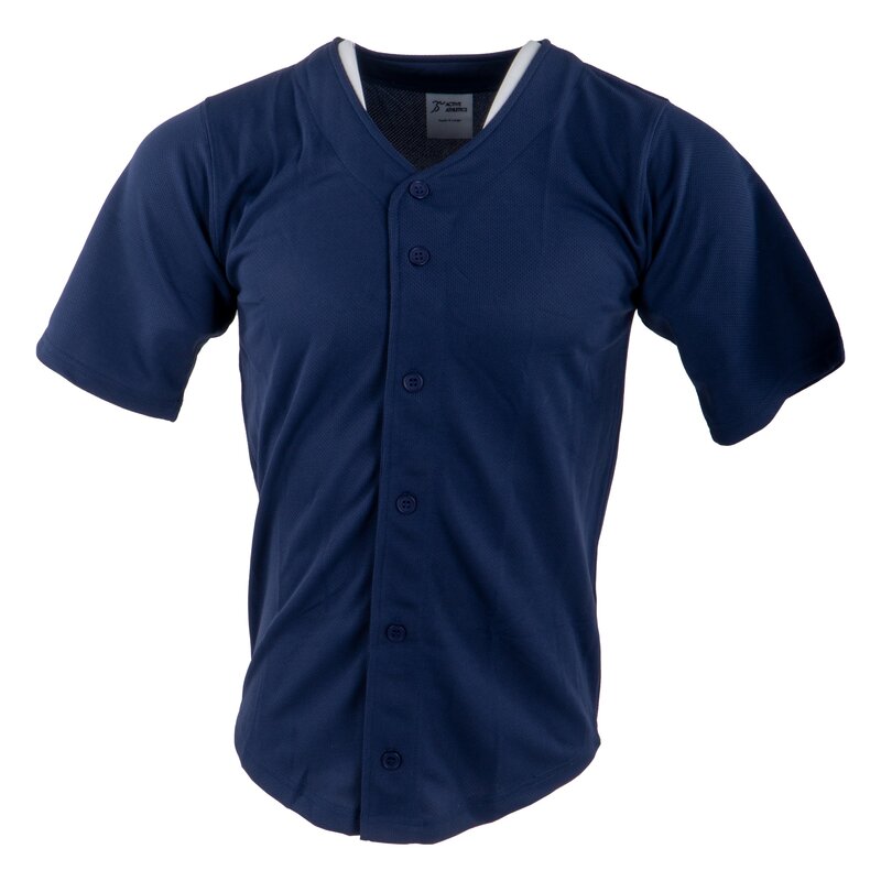 Active Athletics Youth Baseball Jersey, Full Button Jersey navy Gr.YL von Active Athletics