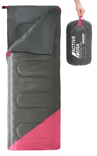 Active Era Deckenschlafsack - Sleeping Bag, -3°C bis 15°C Sommer, Frühling, Herbst - Leichter Schlafsack Outdoor und Indoor - Pink von Active Era