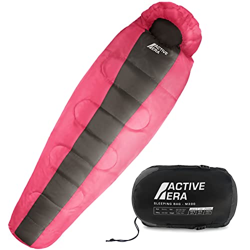 Active Era Mumienschlafsack – Schlafsack Winter und Sommer, -10°C bis 10°C - Wasserabweisend und Windschutz - Ultraleicht - Outdoor Campen - Kleines Packmaß - Pink Active Era Mumienschlafsack – Schlafsack Winter und Sommer, -10°C bis 10°C - Wasserabweisend und Windschutz - Ultraleicht - Outdoor Campen - Kleines Packmaß - Pink von Active Era