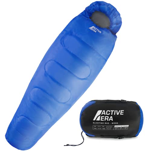 Active Era Mumienschlafsack – Schlafsack Winter und Sommer, -10°C bis 10°C - Wasserabweisend und Windschutz - Ultraleicht - Outdoor Campen - Kleines Packmaß von Active Era