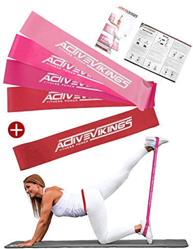 ActiveVikings Loops 5er Set Valkyrie Edition - Ideal für Muskelaufbau Physiotherapie Pilates Gymnastik und Crossfit - Fitnessband Widerstandsbänder Fitnessbänder von ActiveVikings