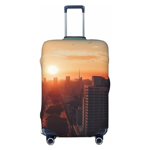AdaNti Reisegepäckhülle mit Aufdruck "City in the Sunset", elastisch, waschbar, Gepäckschutz für 45,7 - 81,3 cm Gepäck, Schwarz , L von AdaNti