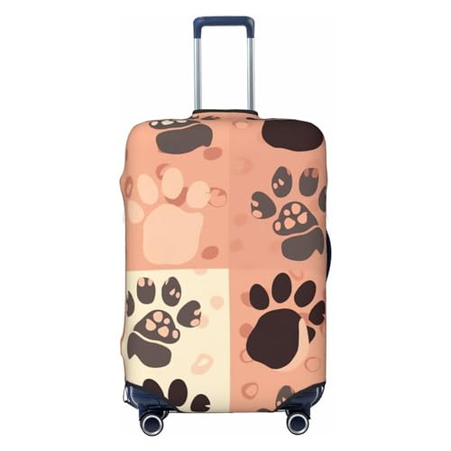 AdaNti Reisegepäckhülle mit niedlichem Katzenpfotenabdruck, elastisch, waschbar, Kofferabdeckung, Gepäckschutz für 45,7 - 81,3 cm Gepäck, Schwarz , L von AdaNti