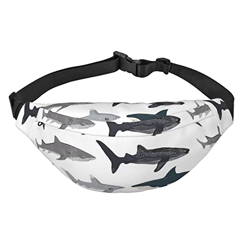 Bauchtasche mit Hai-Motiv, wasserdicht, verstellbar, für Reisen, Wandern, Laufen, Radfahren, Schwarz , Einheitsgröße Bauchtasche mit Hai-Motiv, wasserdicht, verstellbar, für Reisen, Wandern, Laufen, Radfahren, Schwarz , Einheitsgröße von AdaNti