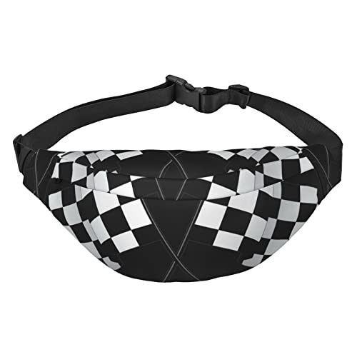 Gürteltasche, Schwarz / Weiß, kariert, Flaggen, Muster, Druck, wasserdicht, verstellbare Gürteltasche, lässige Umhängetasche, für Reisen, Wandern, Laufen, Radfahren, Schwarz , Einheitsgröße Gürteltasche, Schwarz / Weiß, kariert, Flaggen, Muster, Druck, wasserdicht, verstellbare Gürteltasche, lässige Umhängetasche, für Reisen, Wandern, Laufen, Radfahren, Schwarz , Einheitsgröße von AdaNti