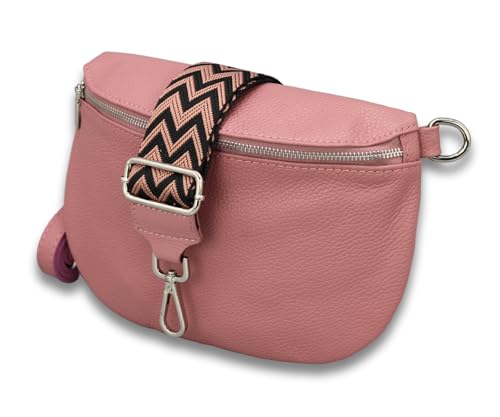 ADEL Bauchtasche Damen Echtleder ADA Handgemachte Umhängetasche Crossbody Bag Hüfttasche mit Ledergürtel + Breiten Gemusterten Riemen 3 Fächer Stylische Schultertasche Made in Italy ADEL Bauchtasche Damen Echtleder ADA Handgemachte Umhängetasche Crossbody Bag Hüfttasche mit Ledergürtel + Breiten Gemusterten Riemen 3 Fächer Stylische Schultertasche Made in Italy von Adel Bags
