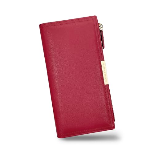AdiStylinno Geldbörse für Damen, Große Kapazität Lange Slim Wallet Damen Multifunktionale Portemonnaie PU Leder Geldbeutel mit Reißverschluss Münztasche Multi Slots Bargeld Fächer ID Fenster (Rot) AdiStylinno Geldbörse für Damen, Große Kapazität Lange Slim Wallet Damen Multifunktionale Portemonnaie PU Leder Geldbeutel mit Reißverschluss Münztasche Multi Slots Bargeld Fächer ID Fenster (Rot) von AdiStylinno