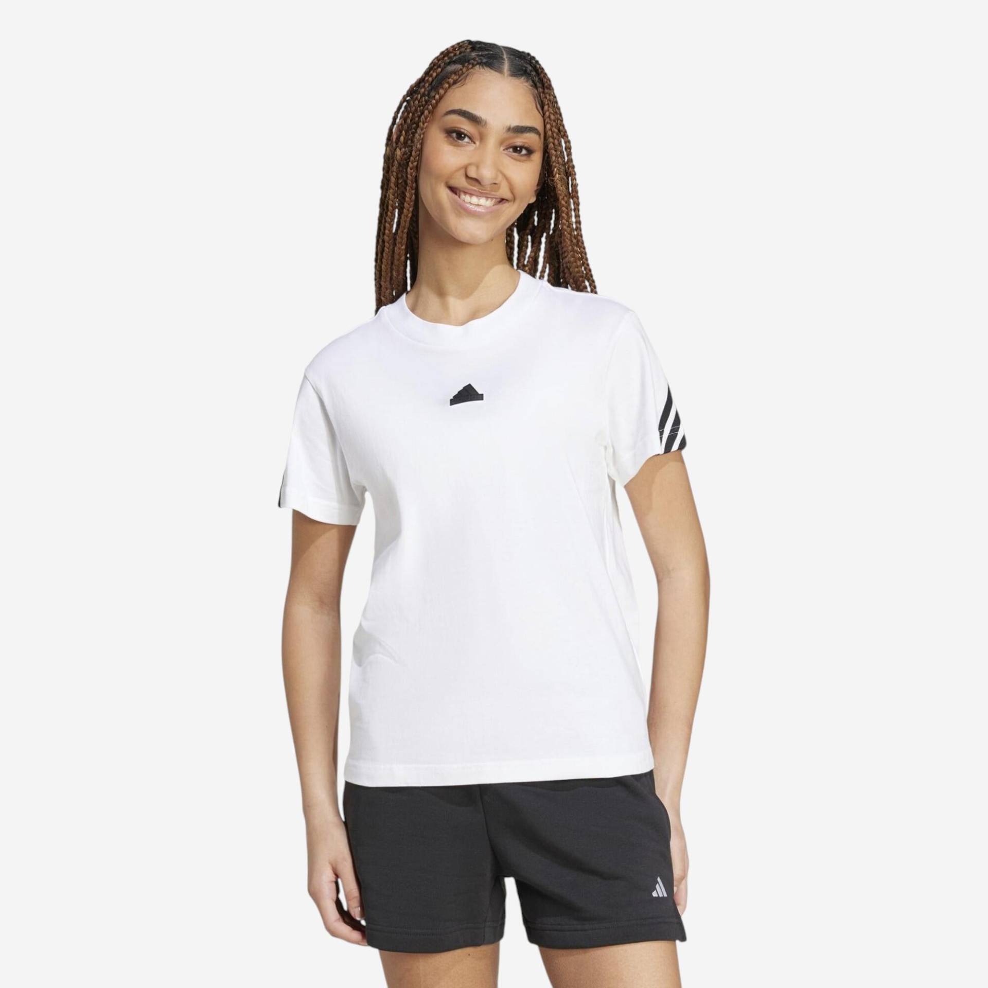 ADIDAS T-Shirt Damen 3 Streifen ‒ weiss ADIDAS T-Shirt Damen 3 Streifen ‒ weiss von Adidas