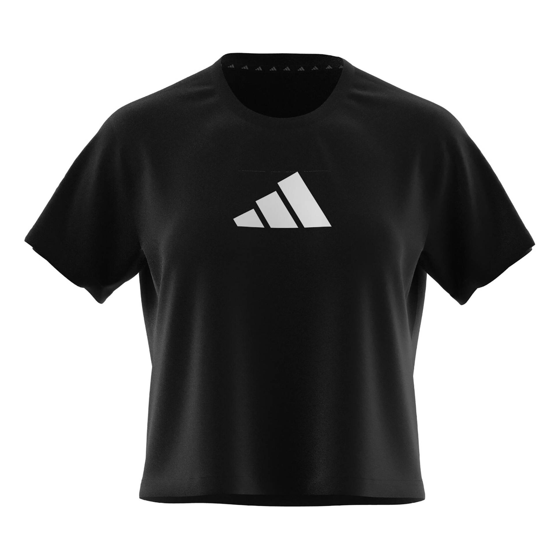 ADIDAS T-Shirt Damen Logo-Print - schwarz von Adidas