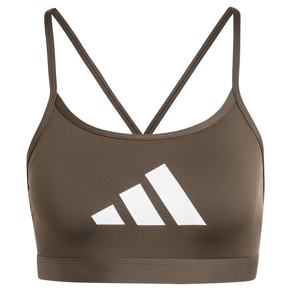 Adidas Aeroreact Big Logo Graphic Sports Bra Braun M Frau von Adidas