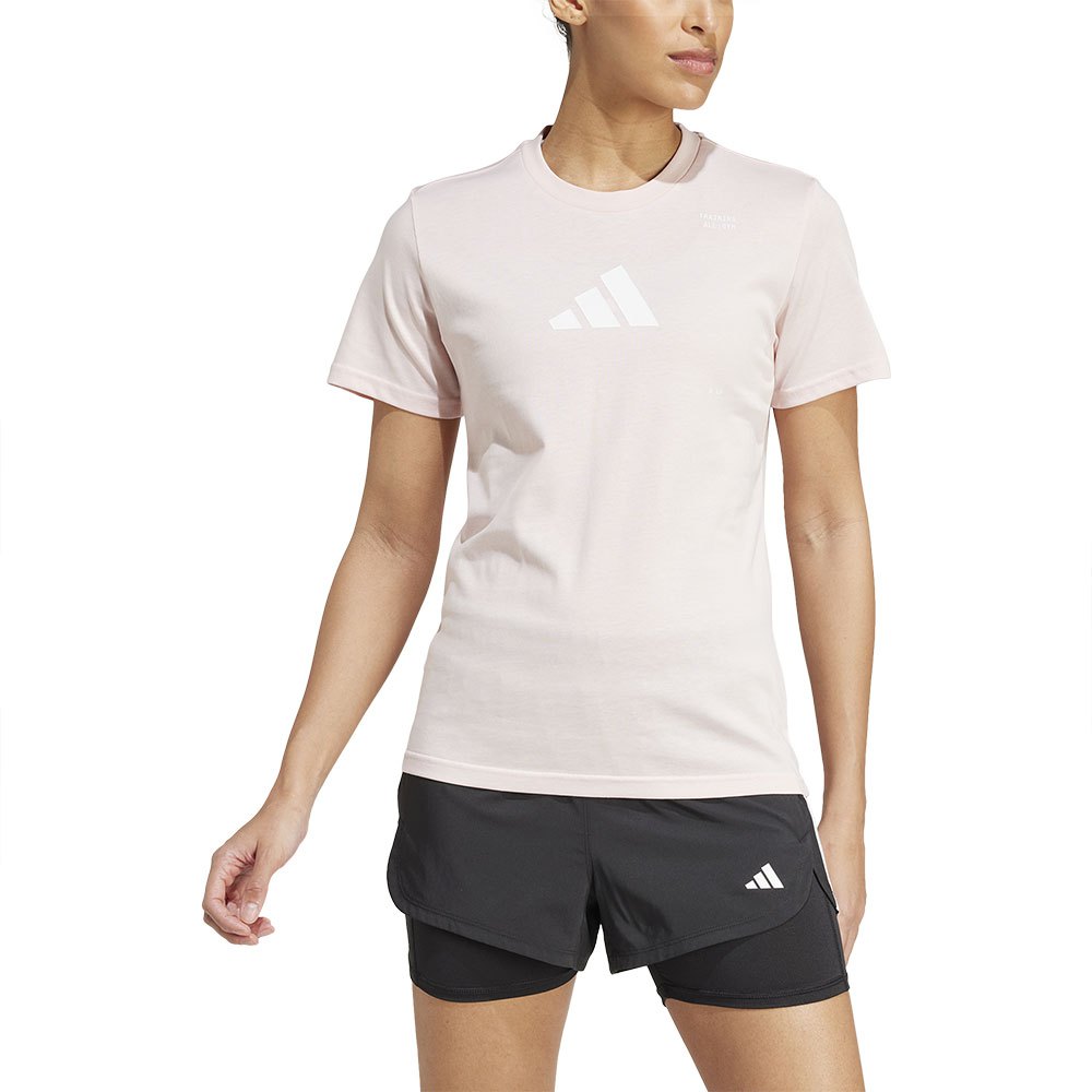 Adidas Aeroready All-gym Category Graphic Short Sleeve T-shirt Rosa XS Frau von Adidas