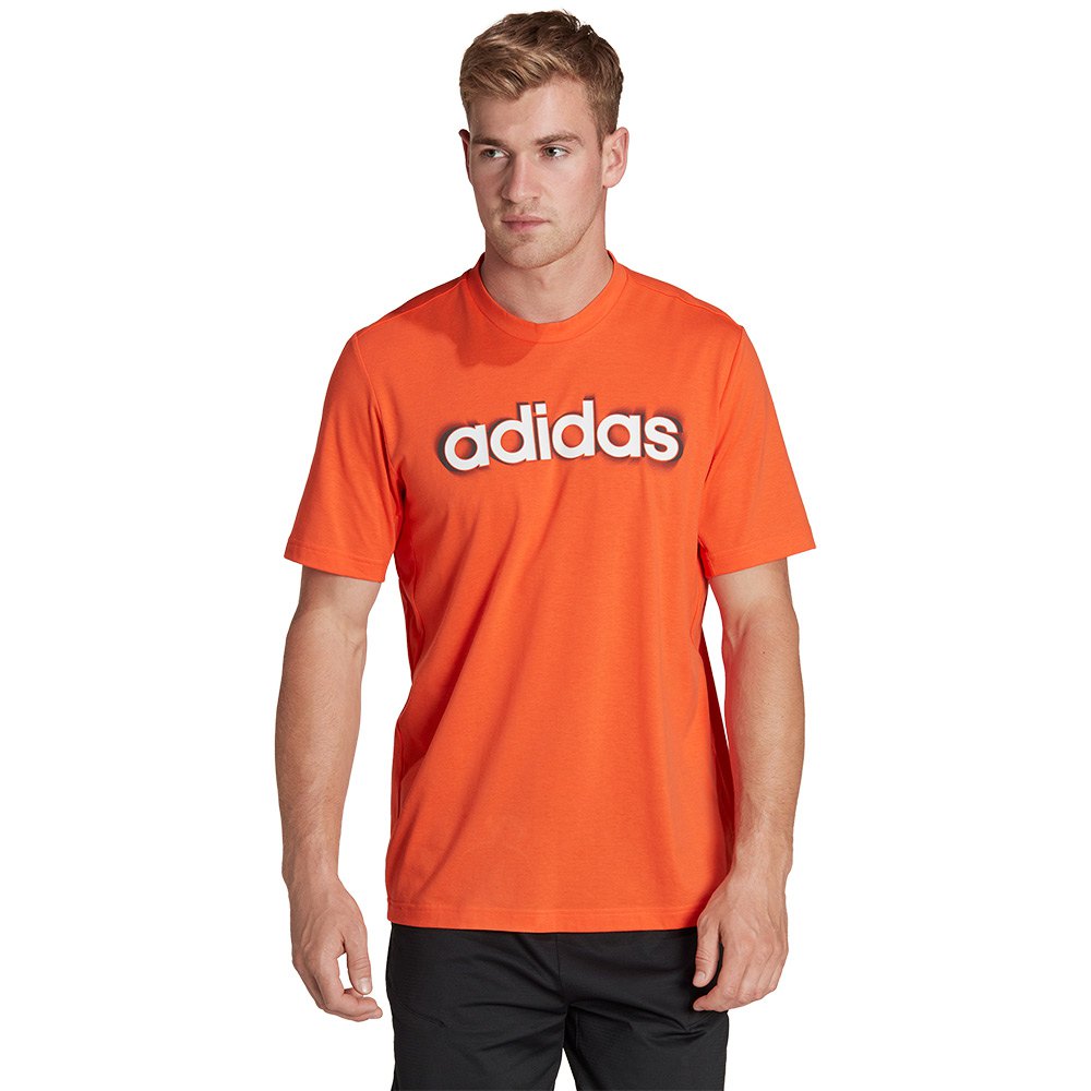 Adidas Aeroready Workout Silicone Print Linear Logo Short Sleeve T-shirt Orange 2XL / Regular Mann von Adidas