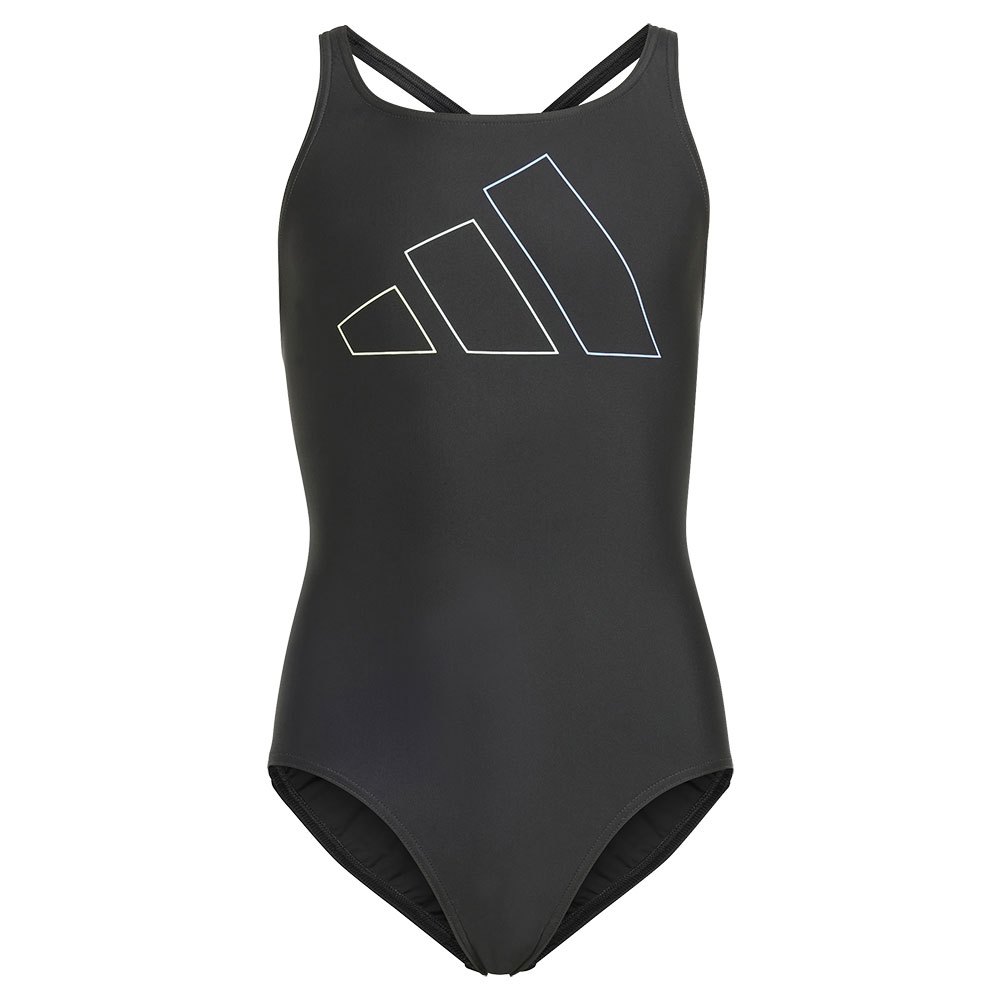 Adidas Big Bars Swimsuit Schwarz 7-8 Years Mädchen von Adidas