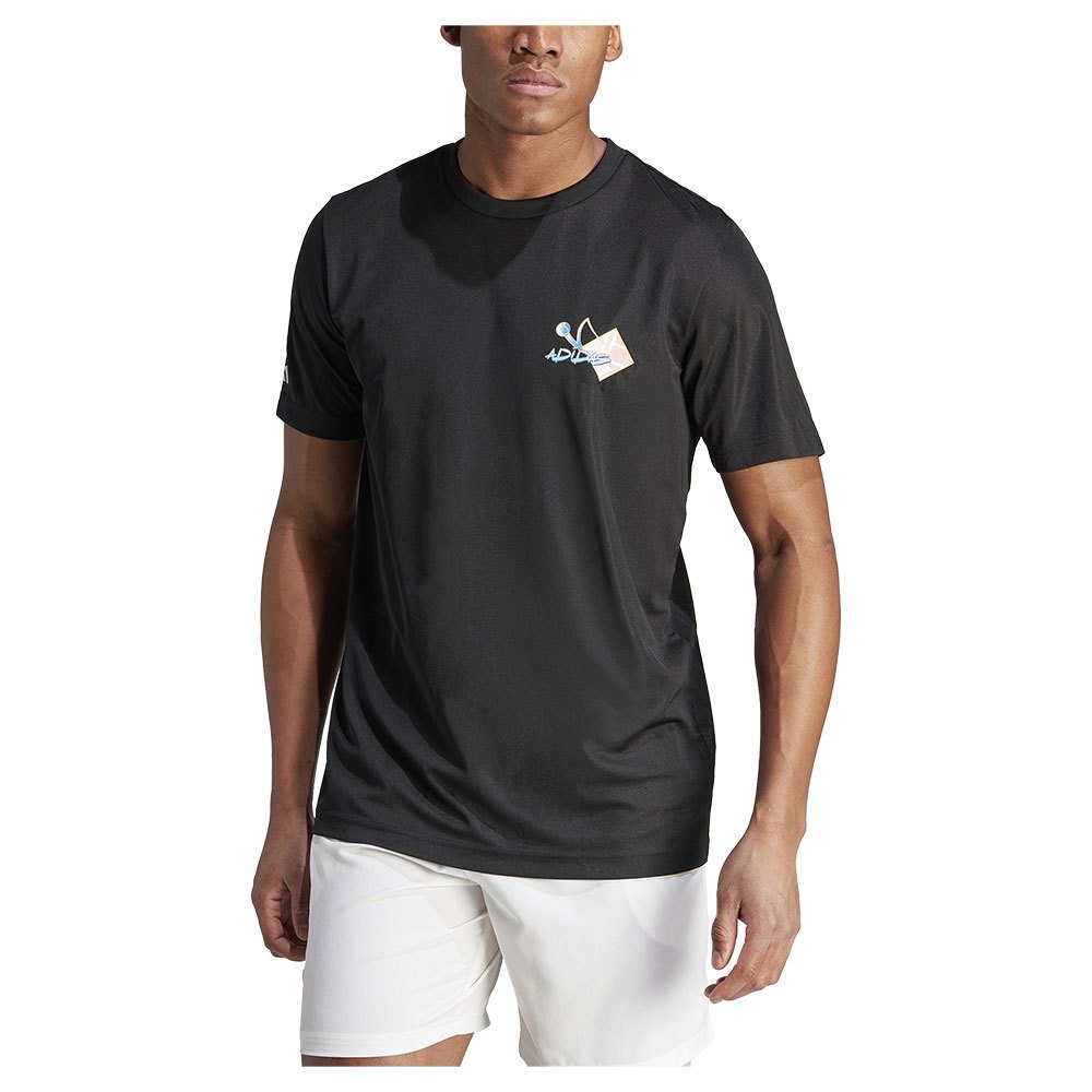 Adidas Court Sport Graphic Short Sleeve T-shirt Schwarz XL Mann von Adidas