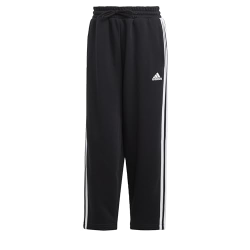 adidas Damen Essentials Fleecehose mit 3 Streifen und offenem Saum von adidas