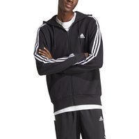 Adidas Essentials French Terry 3-stripes Full-zip Sweatjacke Herren Schwarz - M von Adidas