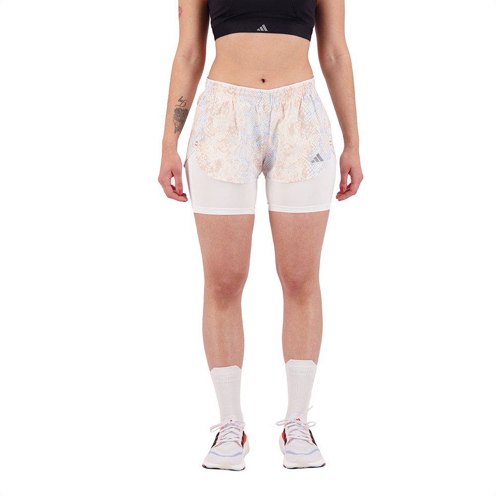 Adidas Fast Aop 2 In 1 Shorts Weiß L Frau Adidas Fast Aop 2 In 1 Shorts Weiß L Frau von Adidas