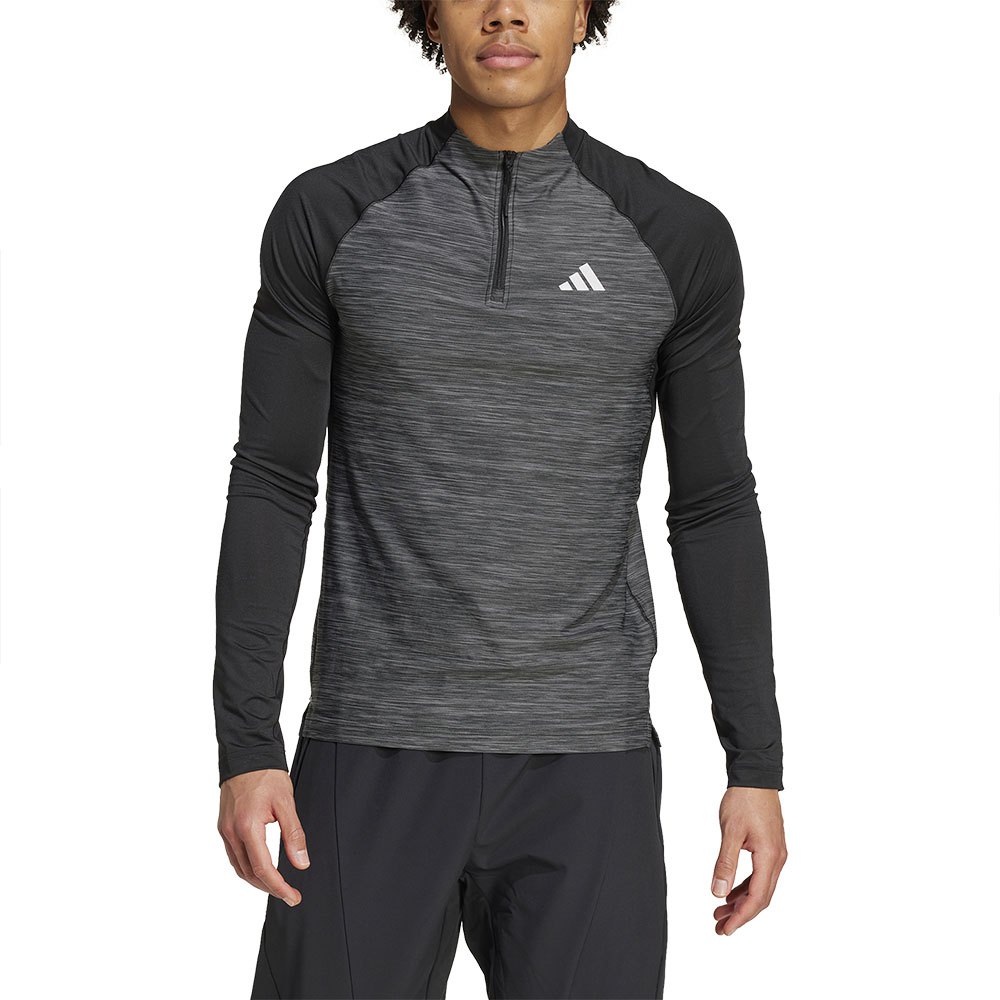 Adidas Gym+ 3 Stripes Half Zip Long Sleeve T-shirt Grau 2XL Mann von Adidas